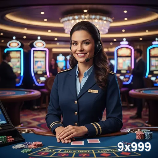 Dealer ao vivo no cassino 9x999 com jogadas emocionantes